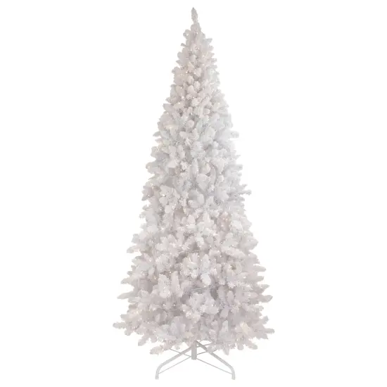 Northlight 9' Pre-Lit Flocked Norway White Pine Artificial Christmas Tree, Warm White LED Lights {1}