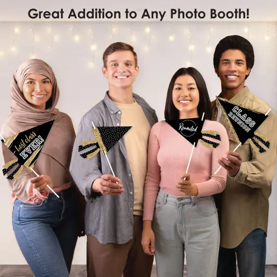 Big Dot of Happiness Reunited - Triangle School Class Reunion Party Photo Props - Pennant Flag Centerpieces - Set of 20 {6}