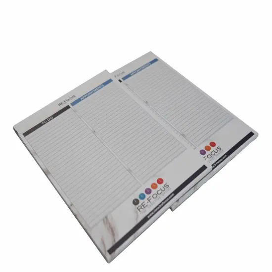 RE-FOCUS THE CREATIVE OFFICE, Professional To do and Appointment list pad, Legal size, 2 pack, 30 sheets each Blue {3}