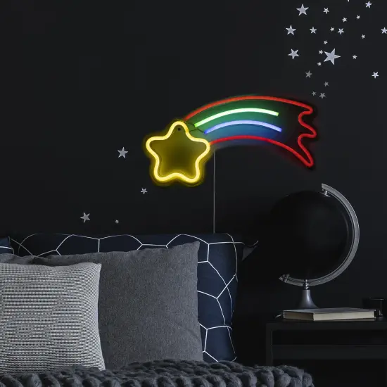 Northlight LED Shooting Star Neon Lighted Wall Art - 16" Red {4}