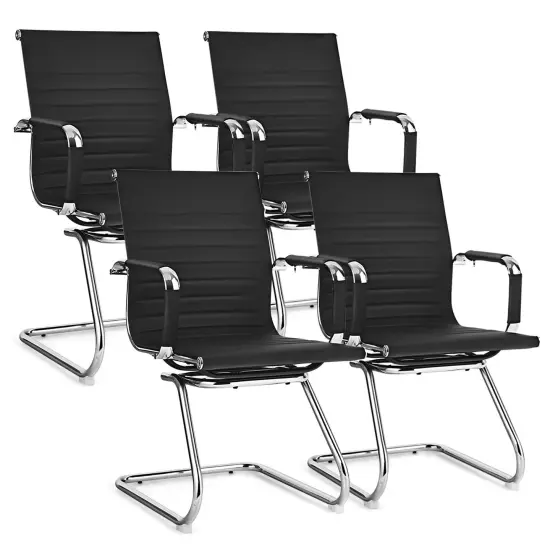 Costway Set of 4 Office Chairs Waiting Room Chairs for Reception Conference Area {1}
