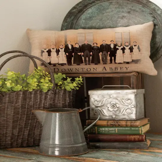 Heritage Lace 20" Beige and Brown 'Downton Abbey' Downstairs Cast Rectangular Throw Pillow {3}
