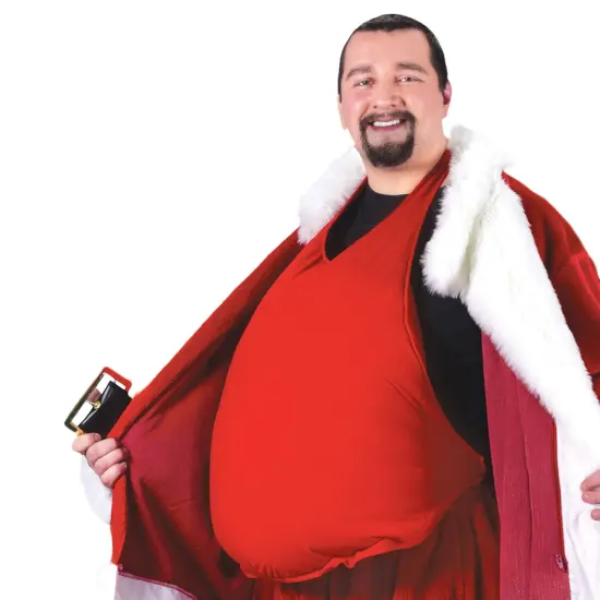 Fun World Red Padded Santa Belly Adult Christmas Costume Accessory - One Size {1}