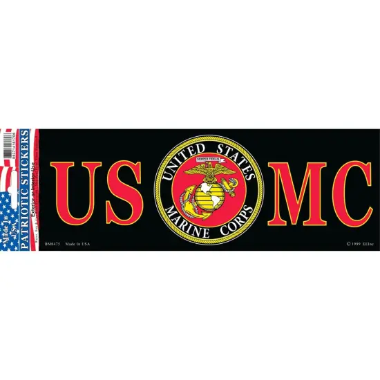 Patriotic United States Marine Corps USMC Logo Bumper Sticker 3.5"x10'' {1}