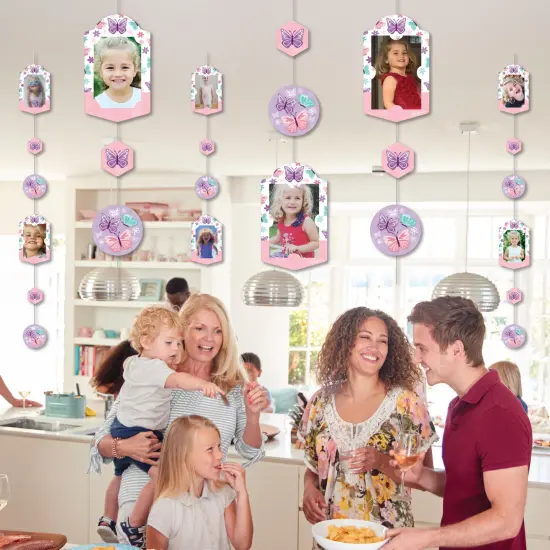 Big Dot of Happiness Beautiful Butterfly - Floral Baby Shower or Birthday Party Vertical Photo Garland 35 Pieces {7}
