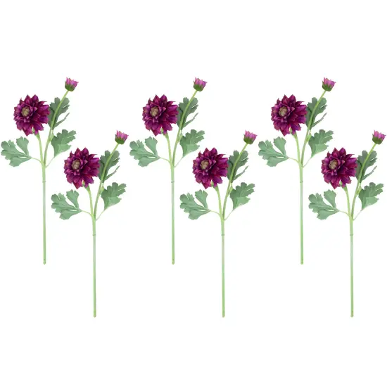 Northlight Real Touch™ Mulberry Purple Dahlia Artificial Floral Sprays, Set of 6 - 23" {1}