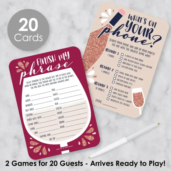 Big Dot of Happiness But First, Wine - 2-in-1 Wine Tasting Party Cards - Activity Duo Games - Set of 20 {3}