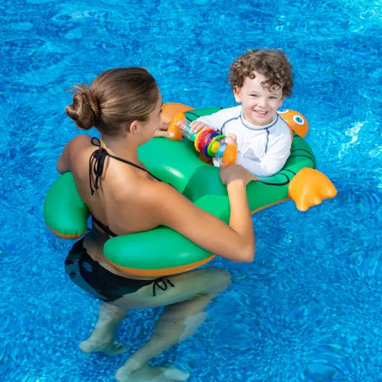 Swim Central Turtle Baby and Mom Inflatable Swimming Pool Seat - 40" - Green {3}