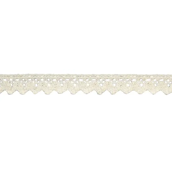 Belagio Cotton Venice Lace Trim, 0.625" Wide, Zig Zag Design, Ivory, 10-Yard Bolt {1}