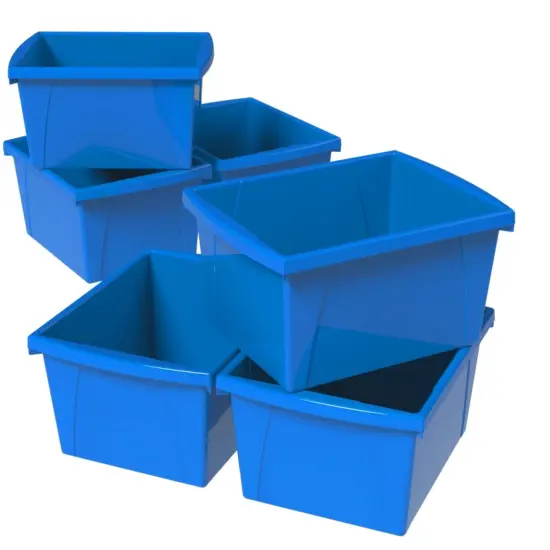 4 Gallon (15L) Classroom Storage Bin, Blue (Case of 6) {1}
