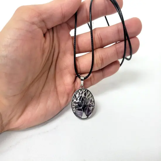 Amethyst Tree of Life Pendant Necklace - Pick Your Chain Length {5}