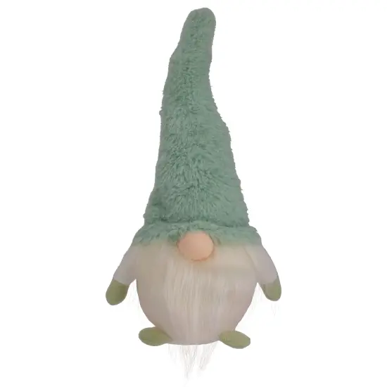 Northlight LED Lighted Plush Faux Fur Gnome Christmas Figure - 13.75" - Green {1}