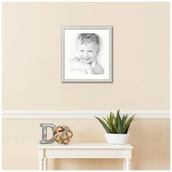 ArtToFrames 18x20" Matted Picture Frame with 14x16" Single Mat Photo Opening Framed in 1.25" White and 2" Mat (FWM-4098-18x20) {2}
