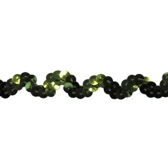Belagio Sequin Trim, 0.63" Wide, Zig Zag Design, Hunter Green, 25-Yard Bolt {1}