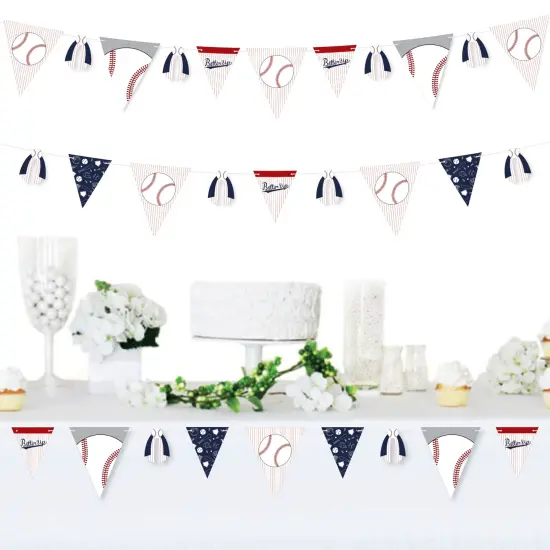 Big Dot of Happiness Batter Up - Baseball - DIY Baby Shower or Birthday Party Pennant Garland Decoration - Triangle Banner - 30 Pieces {3}