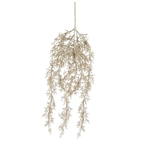 Northlight 24" Golden Glittered Pine Christmas Spray {1}