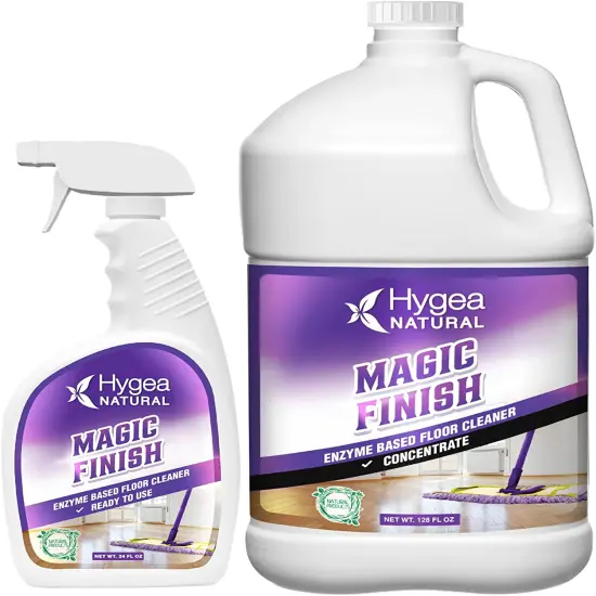 Hygea Natural Magic Finish - Natural Enzyme-Based Floor Cleaner Ready to use 24oz Spray + Refill {1}