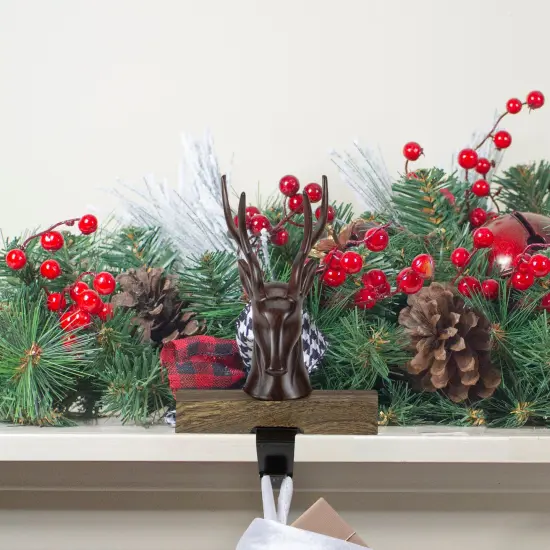 Northlight 7.5" Brown Marbled Buck Deer Head Christmas Stocking Holder {3}