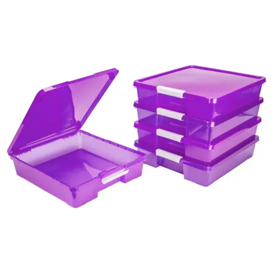 12x12 Classroom Student Project Box, Tint Purple, Case of 5 {1}