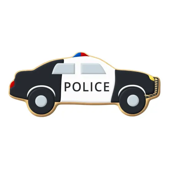 Police Car Cookie Cutter 4 in B1588, CookieCutter.com, Tin Plated Steel, Handmade in the USA {3}