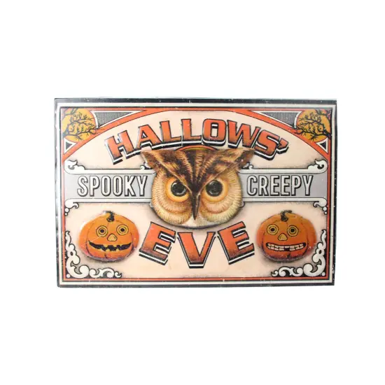 Raz Orange and Black Stamped &ldquo;HALLOWS' EVE&rdquo; Wall Art 12.25" x 18" {1}