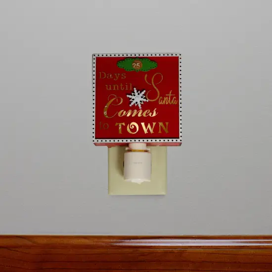 Roman Countdown to Santa Christmas Night Light - 5.5" Red {3}