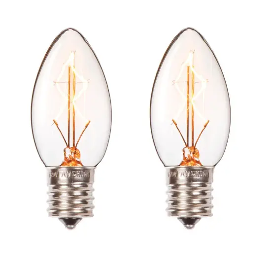 Darice Vintage Lighting C9 Style E17 Base Christmas Replacement Bulbs - Set of 2 Clear {1}