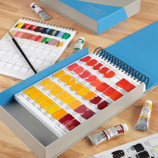 HG Art Concepts Painters Watercolor & Mixed Media Diary With Binder Case - 9x12" Spiral-Bound Acid-Free Color Swatch Book {6}