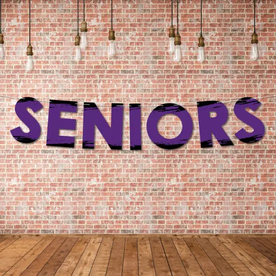Big Dot of Happiness Purple Senior Night - High School Sports and Graduation Party Decorations - Seniors - Outdoor Letter Banner {4}