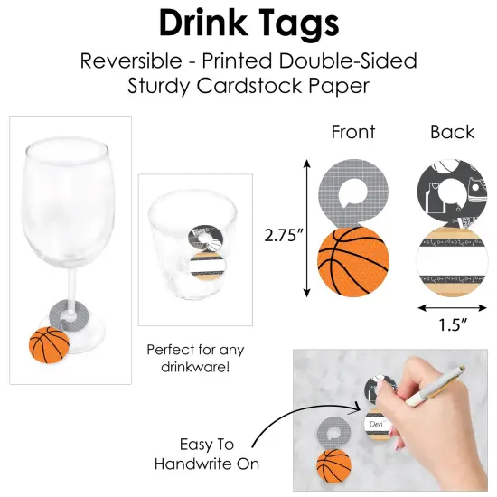 Big Dot of Happiness Nothin&rsquo; But Net - Basketball - Baby Shower or Birthday Party Paper Charger & Table Decorations Chargerific Kit for 8 {7}