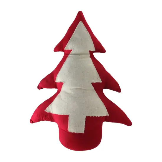 Northlight Plush Pine Tree Christmas Decoration - 15" - Red and White {1}
