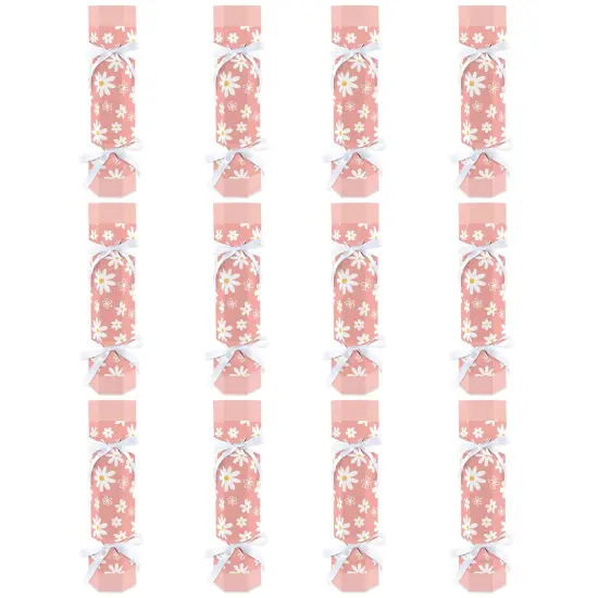 Big Dot of Happiness Pink Daisy Flowers - No Snap Floral Party Table Favors - DIY Cracker Boxes - Set of 12 {6}