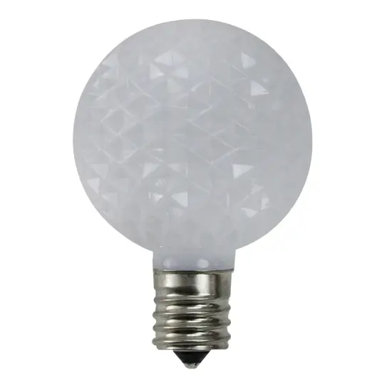 Northlight LED Faceted G50 Globe Christmas Replacement Bulbs - White - Pack of 25 {1}