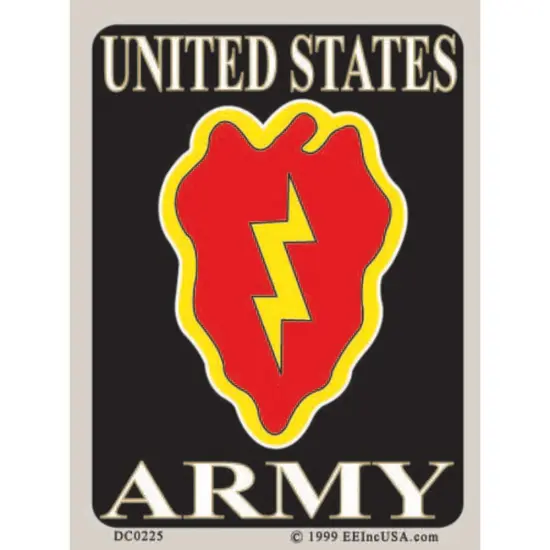United States Army 25th Division Sticker (3"x4-1/4") {1}