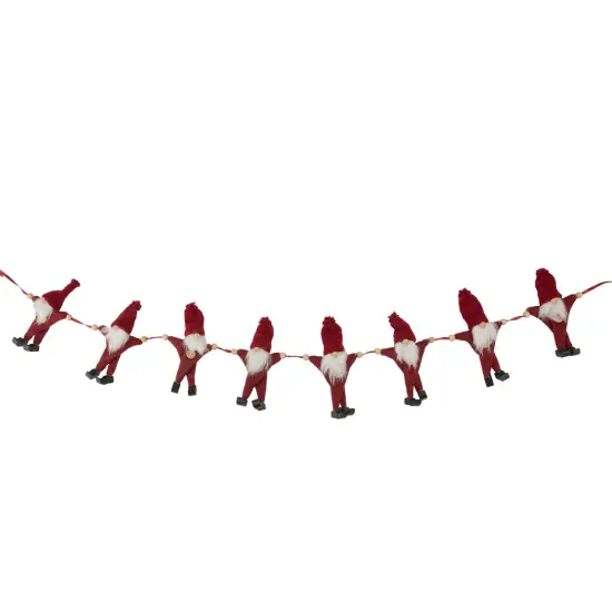 Northlight Knit Gnome Novelty Christmas Garland - 3.5' x 4.5" - Red - Unlit {1}