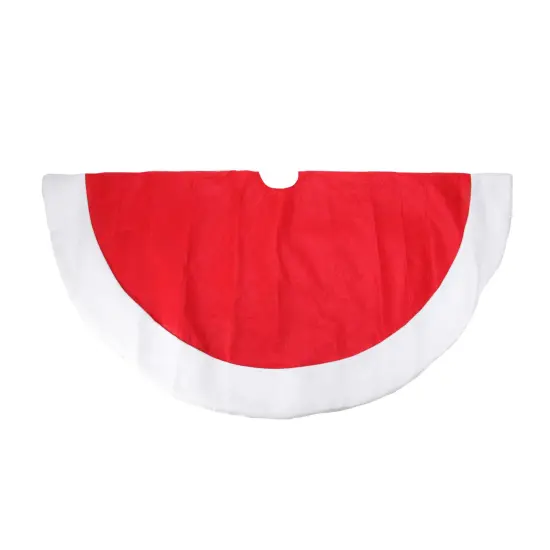 Northlight 48" Red and White Traditional Christmas Tree Skirt with Border {3}