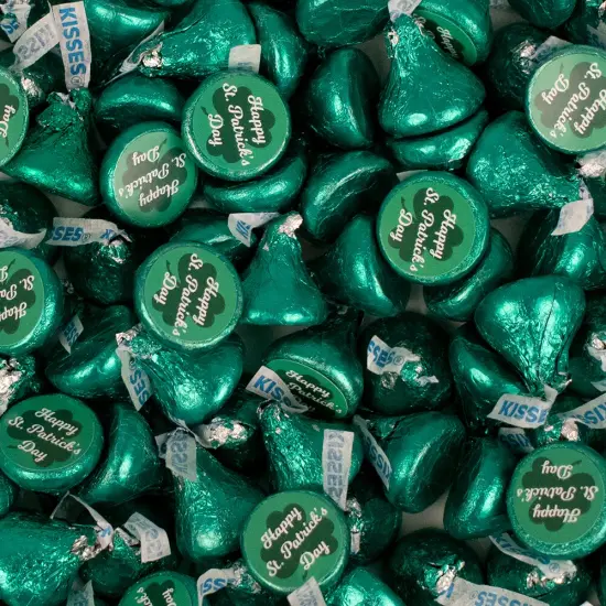 100 Pcs St. Patrick's Day Candy Hershey's Kisses Milk Chocolate (1lb, Approx. 100 Pcs)- By Just Candy {2}