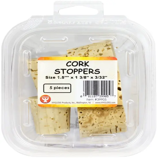 Hygloss Cork Stoppers 5/Pkg-1.5"X1.375" {1}