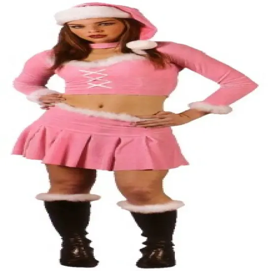 Fun World Pink and White Santa's Little Helper Women Adult Christmas Costume - Large {1}