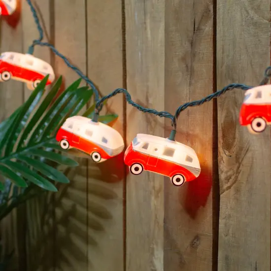 Dennis East Retro Bus Novelty Summer String Lights - 6 ft Green Wire - 10ct White {3}