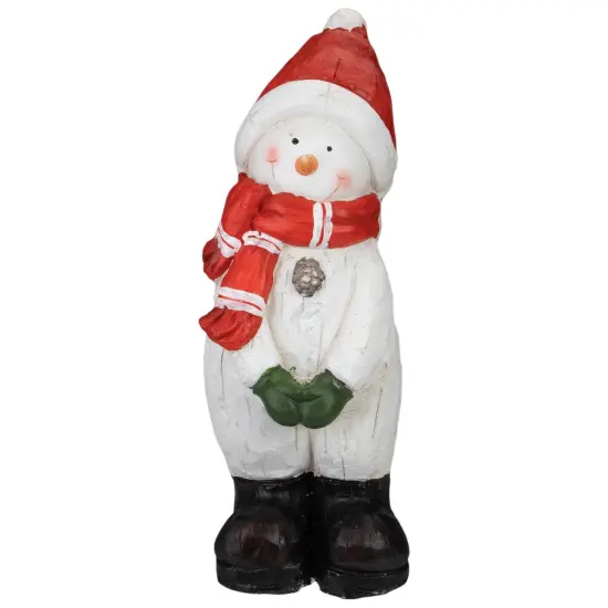Northlight Standing Snowman Christmas Decoration - 17" - White and Red {1}