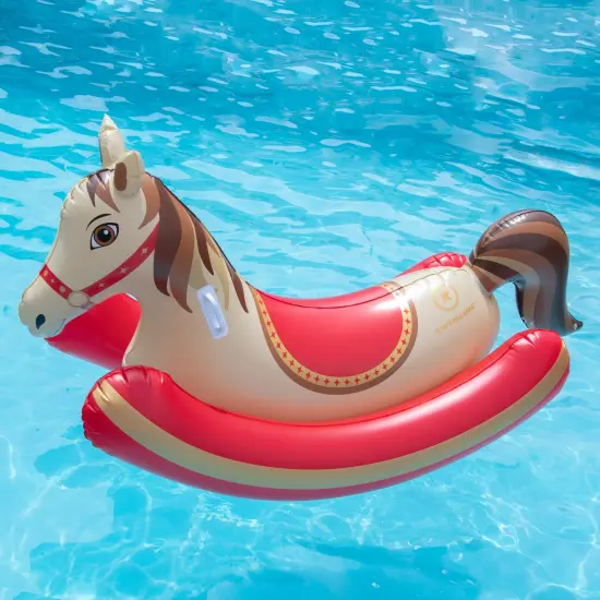Swimline Hobby Horse Rocker Inflatable Swimming Pool Ride-On Float - 81" Brown {3}