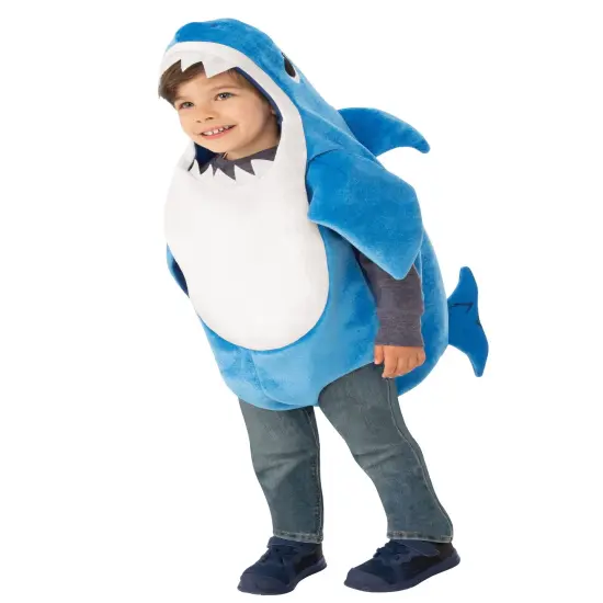 Rubies Blue and White Toddler Singing Daddy Shark Halloween Costume - 2T-4T {3}