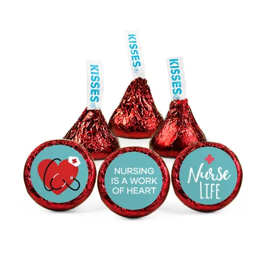100 Pcs Nurse Appreciation Week Candy Hershey's Kisses Milk Chocolate (1lb, Approx. 100 Pcs) - Thank You - By Just Candy {1}