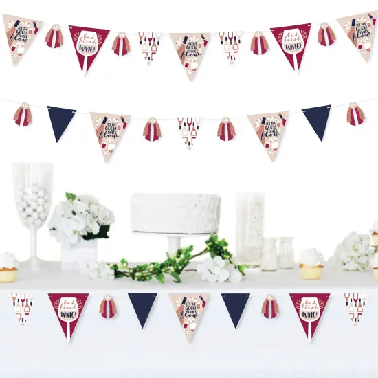 Big Dot of Happiness But First, Wine - DIY Wine Tasting Party Pennant Garland Decoration - Triangle Banner - 30 Pieces {3}