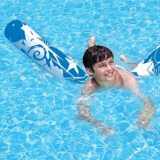 Swim Central 60" Blue and White Inflatable Graffiti Art Swimming Pool Noodle {3}