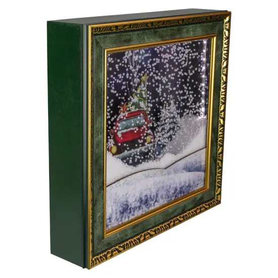 Northlight LED Lighted Musical Snowing Retro Truck Wall Art - 31" Green {3}
