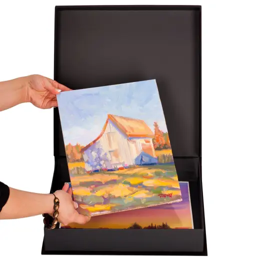 HG Concepts Art Photo Storage Box Eternity Archival Clamshell Box For Storing Artwork, Photos & Documents Deluxe Acid-Free Sturdy & Lined With Archival Paper {4}