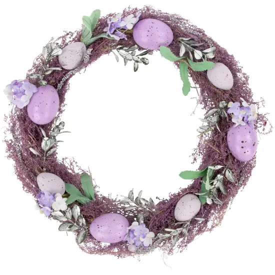 Northlight Speckled Egg Floral Easter Twig Wreath - 12" - Lavender Purple {1}