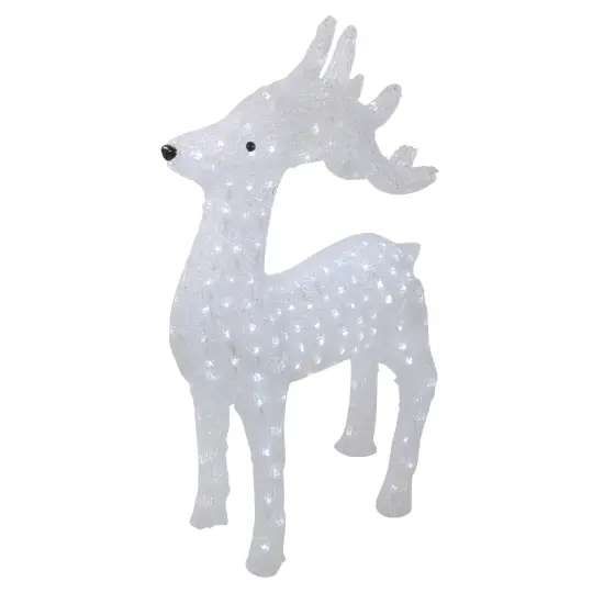Northlight LED Lighted Commercial Grade Acrylic Reindeer Christmas Decoration - 28.5" - Pure White Clear {4}